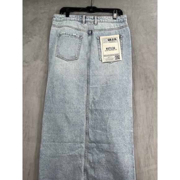 SER.O.YA Matilda Maxi Skirt Size 27 100% Cotton Non Strech Denim - Picture 7 of 12